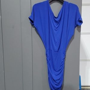 Cowl neck ruched dress